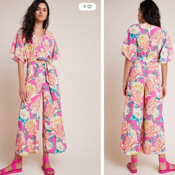 NWT Anthropologie Farm Rio Eulalie Wide-Leg Jumpsuit Size S - Picture 1 of 9